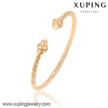 51510 Xuping nuevo diseño al por mayor brazaletes indios chapados en oro sin piedra